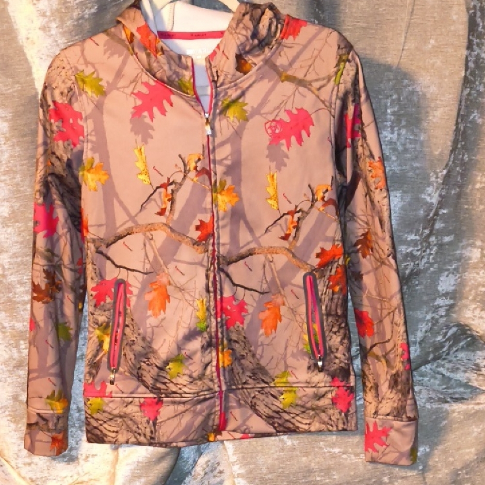 Ariat Women's Multicolor Leaf Camo Fleece Hoodie Size Small Y'all